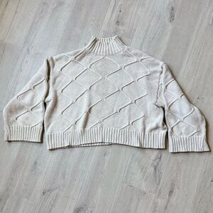 Banana Republic Cream Turtleneck Knit Sweater women’s XL